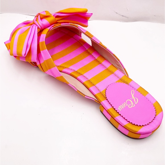 🆕{J. Crew} Abbie Striped Tie Silk Bow Sandals - Picture 12 of 16